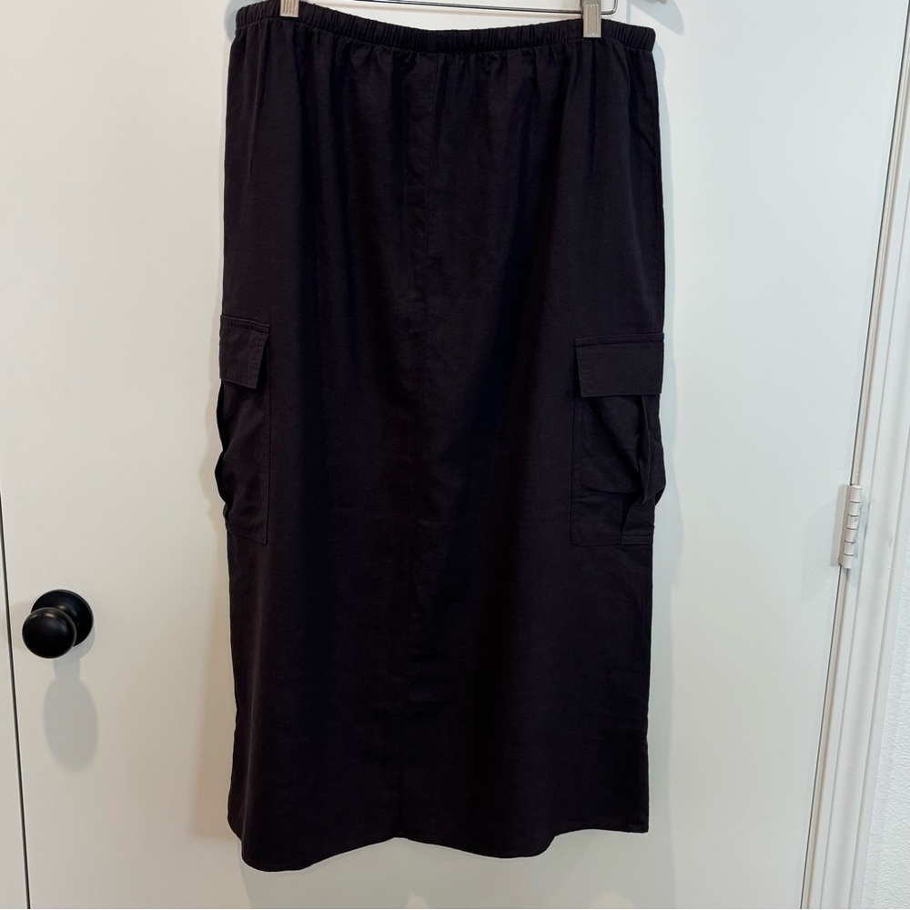 Sonoma Charcoal Front Slit Cargo Midi Skirt Large (Grunge/Y2K/Urban/Streetwear) - Picture 2 of 7